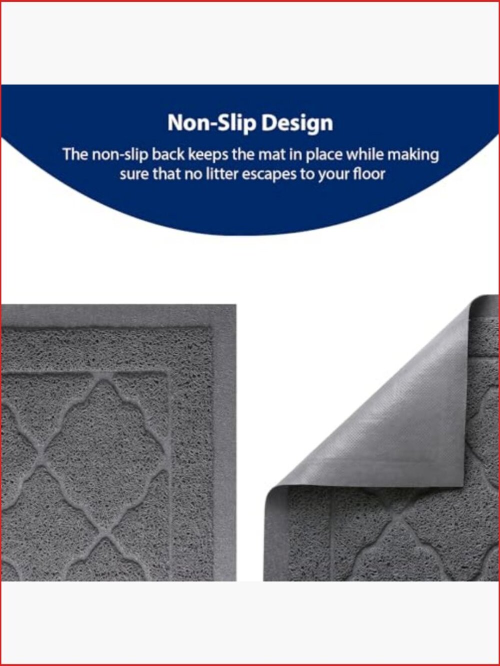 Cat Litter Box Mat, Premium PVC Pad, Durable Trapping Rug, Phthalate Free, XXL - Picture 5 of 7